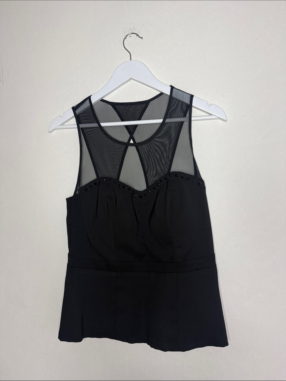 XOXO Black Mesh Going Out Top